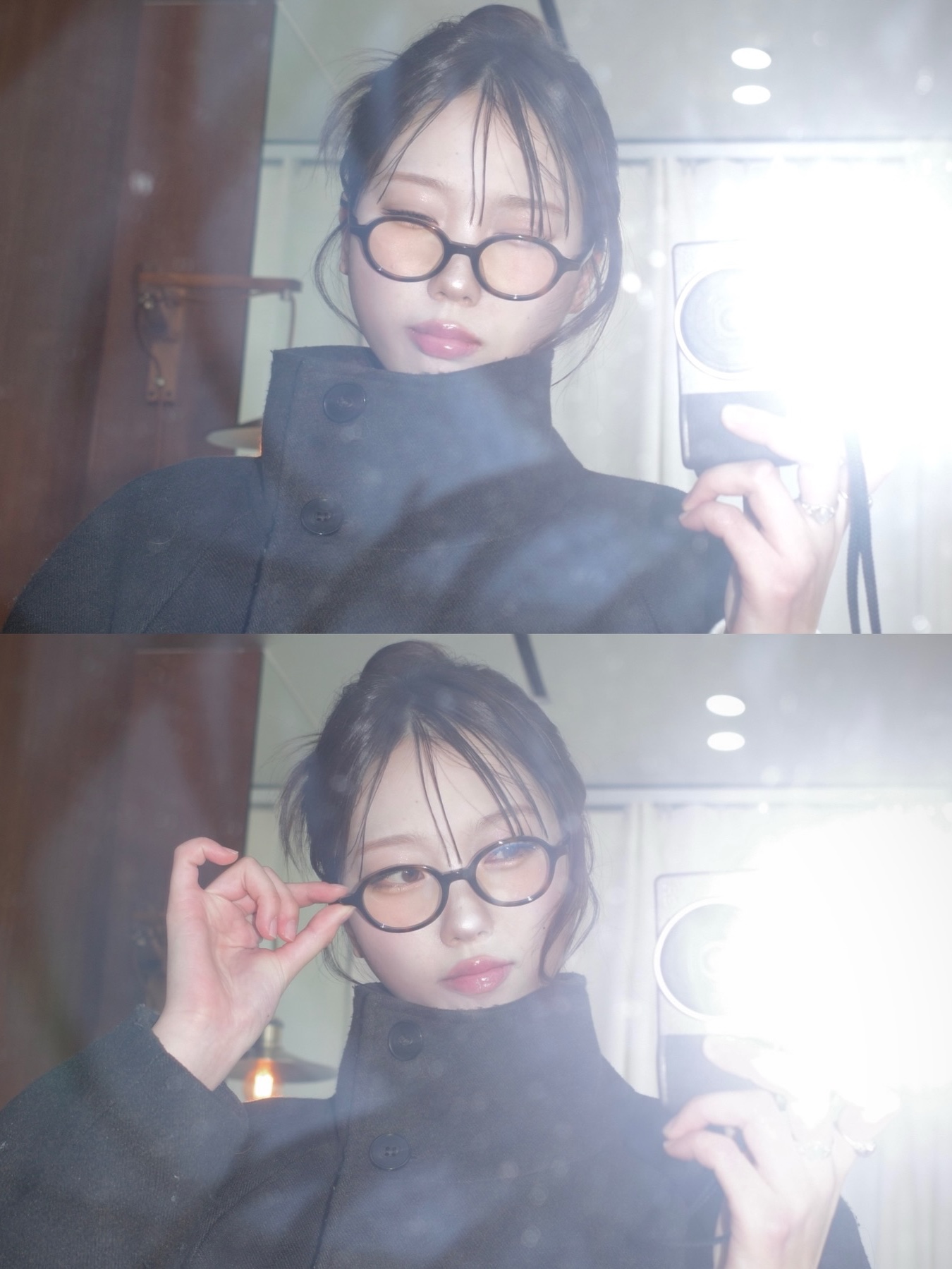lash Lunettes 05 Amber 착용 스타일 - 2