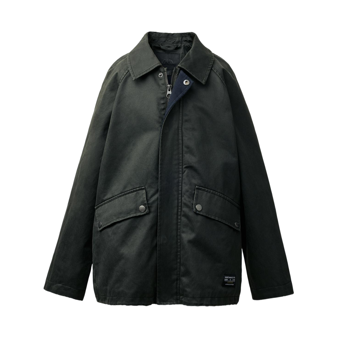 0248/770/505 (Kids) Zara Waxed Jacket with Label Khaki