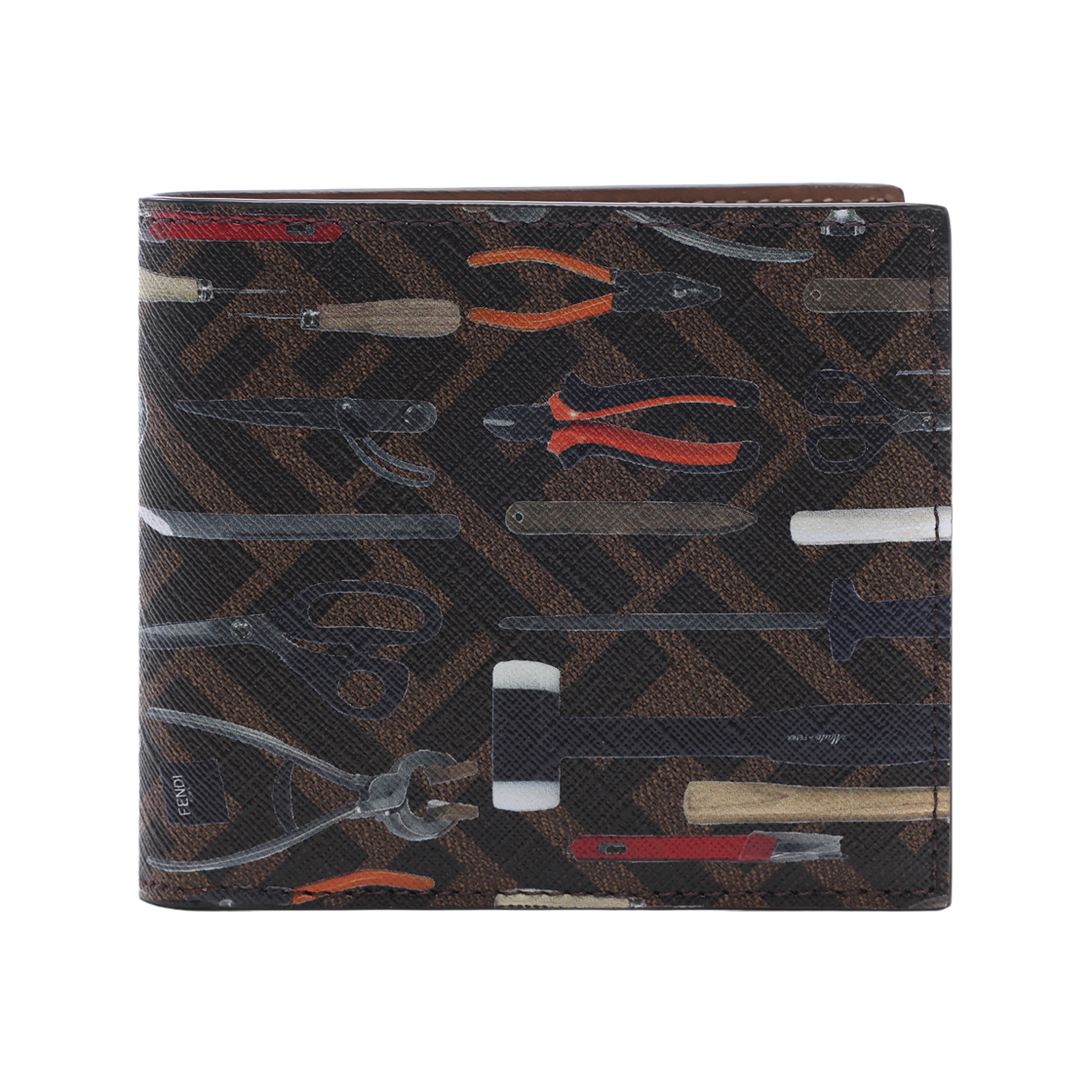펜디 툴 프린트 반지갑 브라운 베이지(Fendi Tools Print Bi-Fold Wallet Brown Beige)