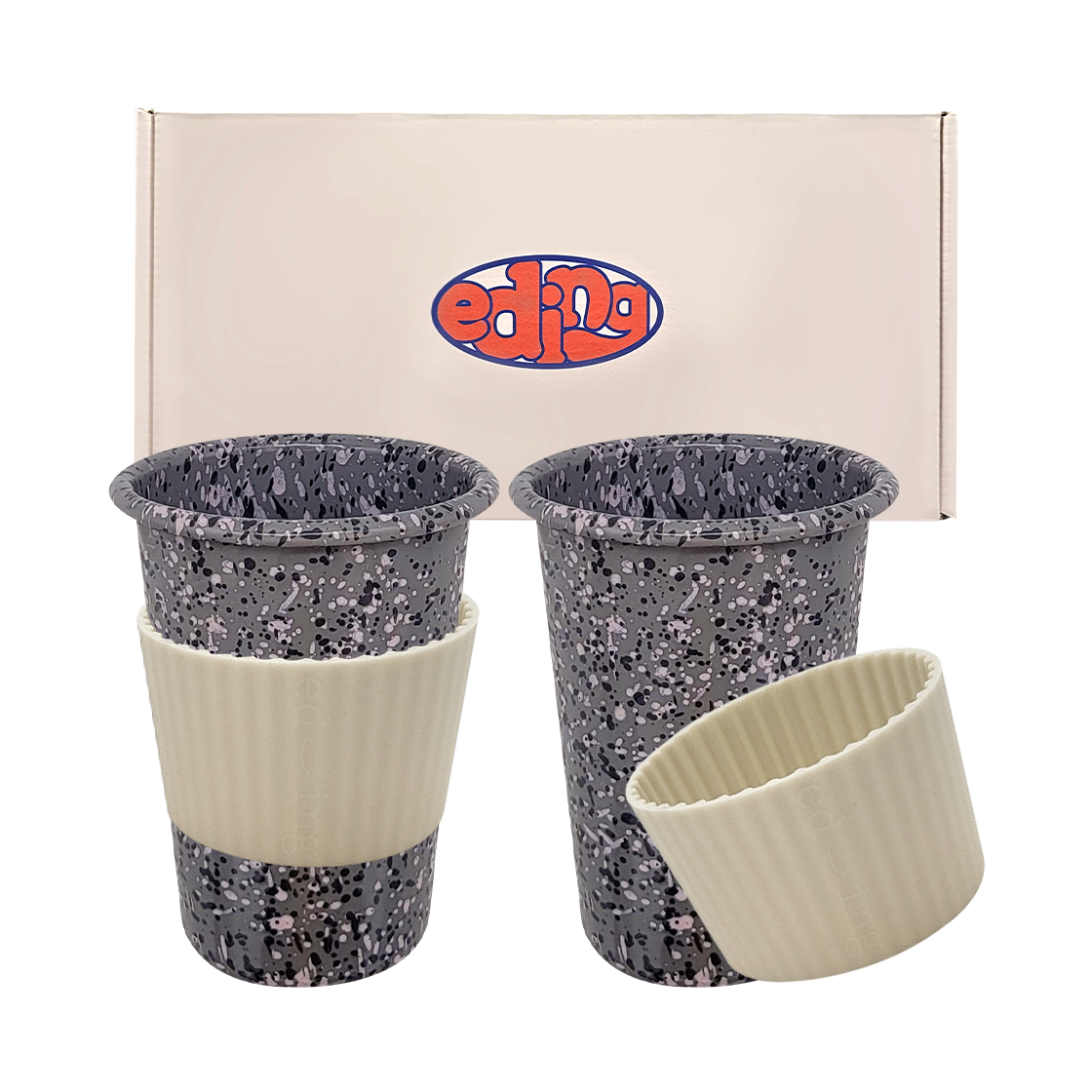 에딩 밀키웨이 법랑 컵 롱텀블러 + 홀더 런던그레이 2p gift set(Eding Mlikyway Enamel Long Tumbler+Holder 2p Gift Set London  Gray)