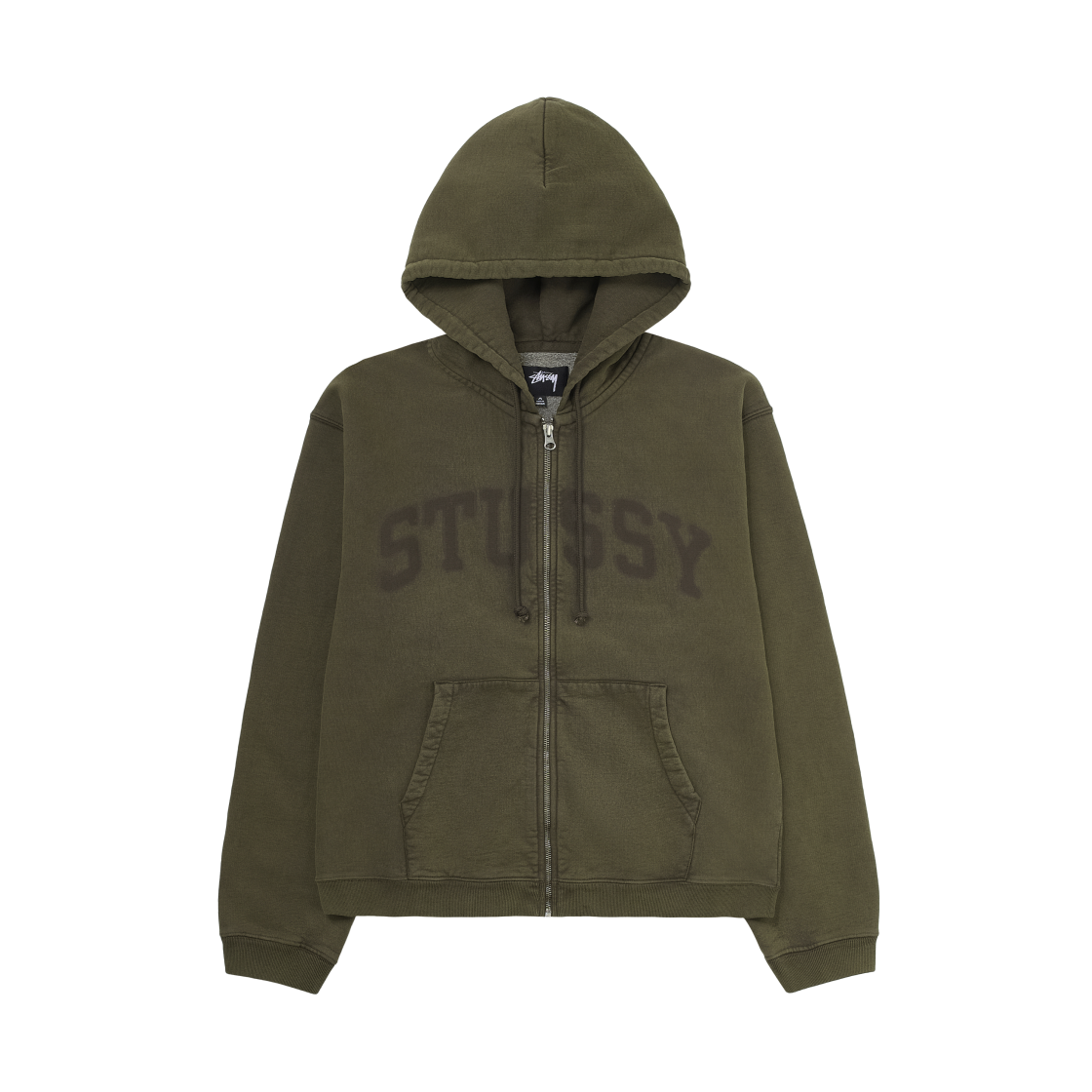 스투시 페이디드 그래픽 집 후드 올리브(Stussy Faded Graphic Zip Hoodie Olive)
