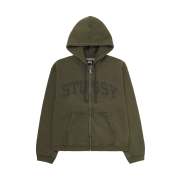 Stussy Faded Graphic Zip Hoodie Olive