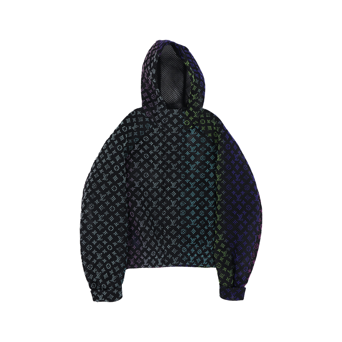 ITVHTWAFI6P2 Louis Vuitton Gradient Monogram Mesh Hooded Zip Jacket - Black Multi-Color