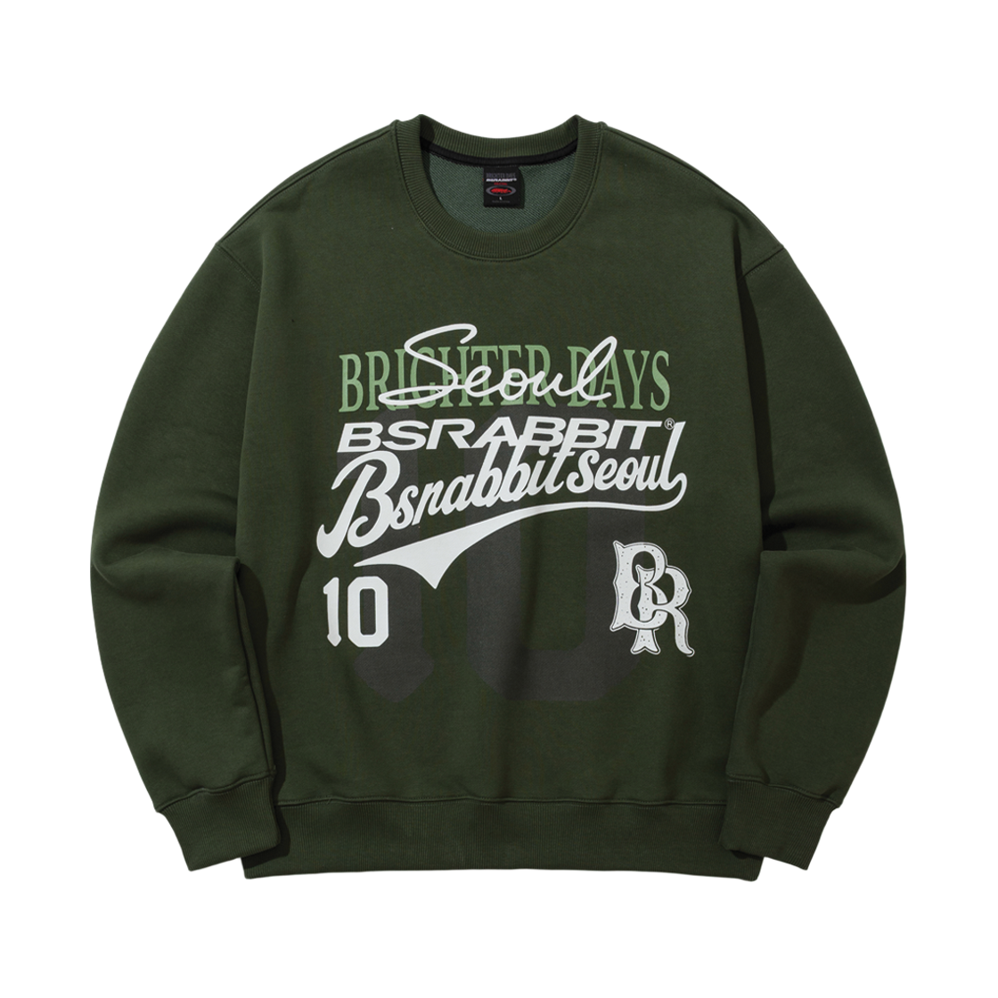 BSR2526FWBD086 Bsrabbit Bsr No.10 Crewneck Deep Green