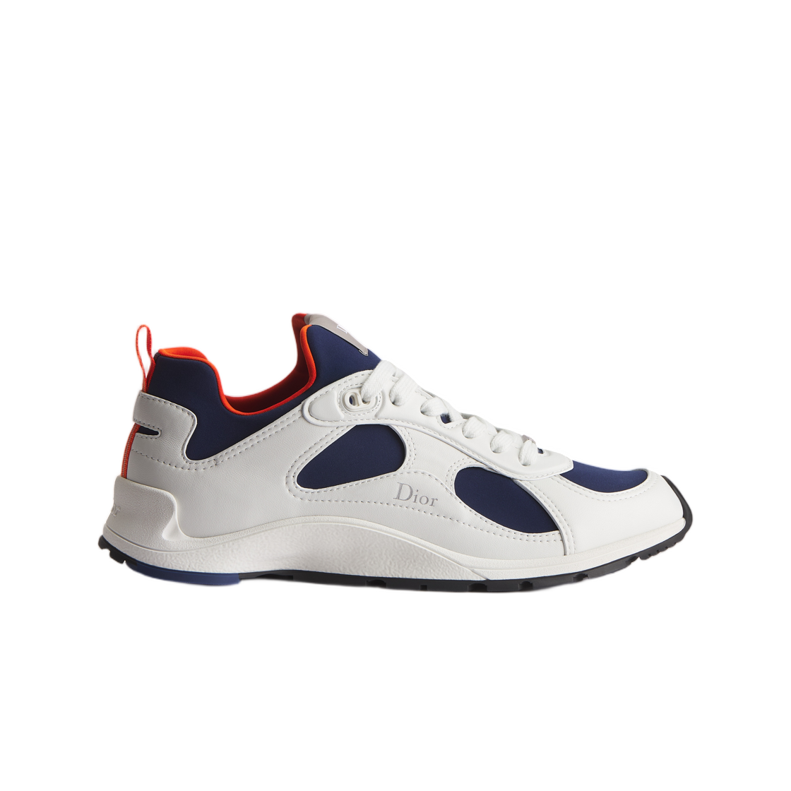 3SN352ACL-H065 Dior Mile Sneakers Smooth Lambskin & Neoprene White Navy Blue Orange