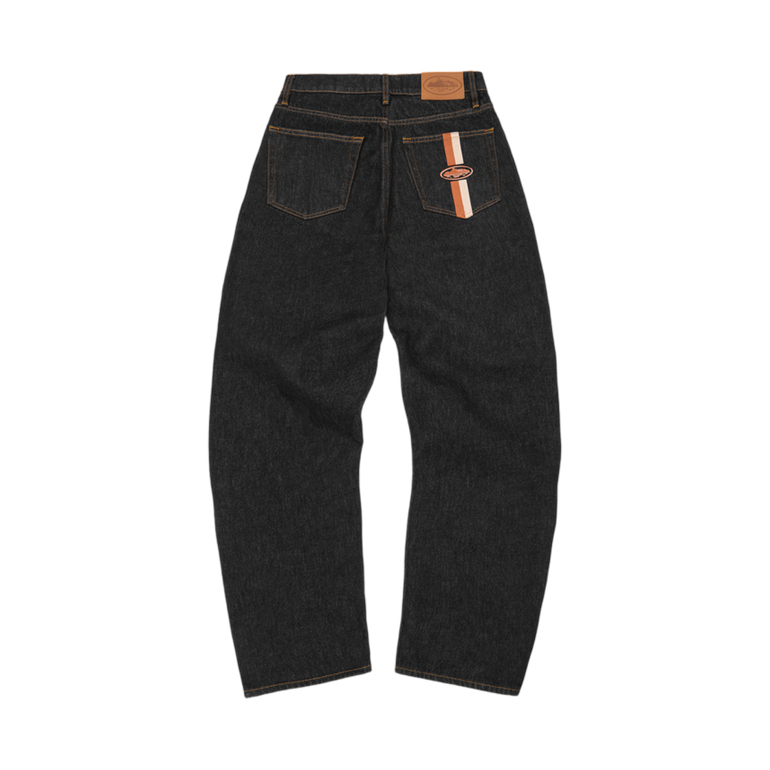 코르테이즈 듀얼 스트라이프 배기 진 워시드 블랙(Corteiz Dual Stripe Baggy Jeans Washed Black)