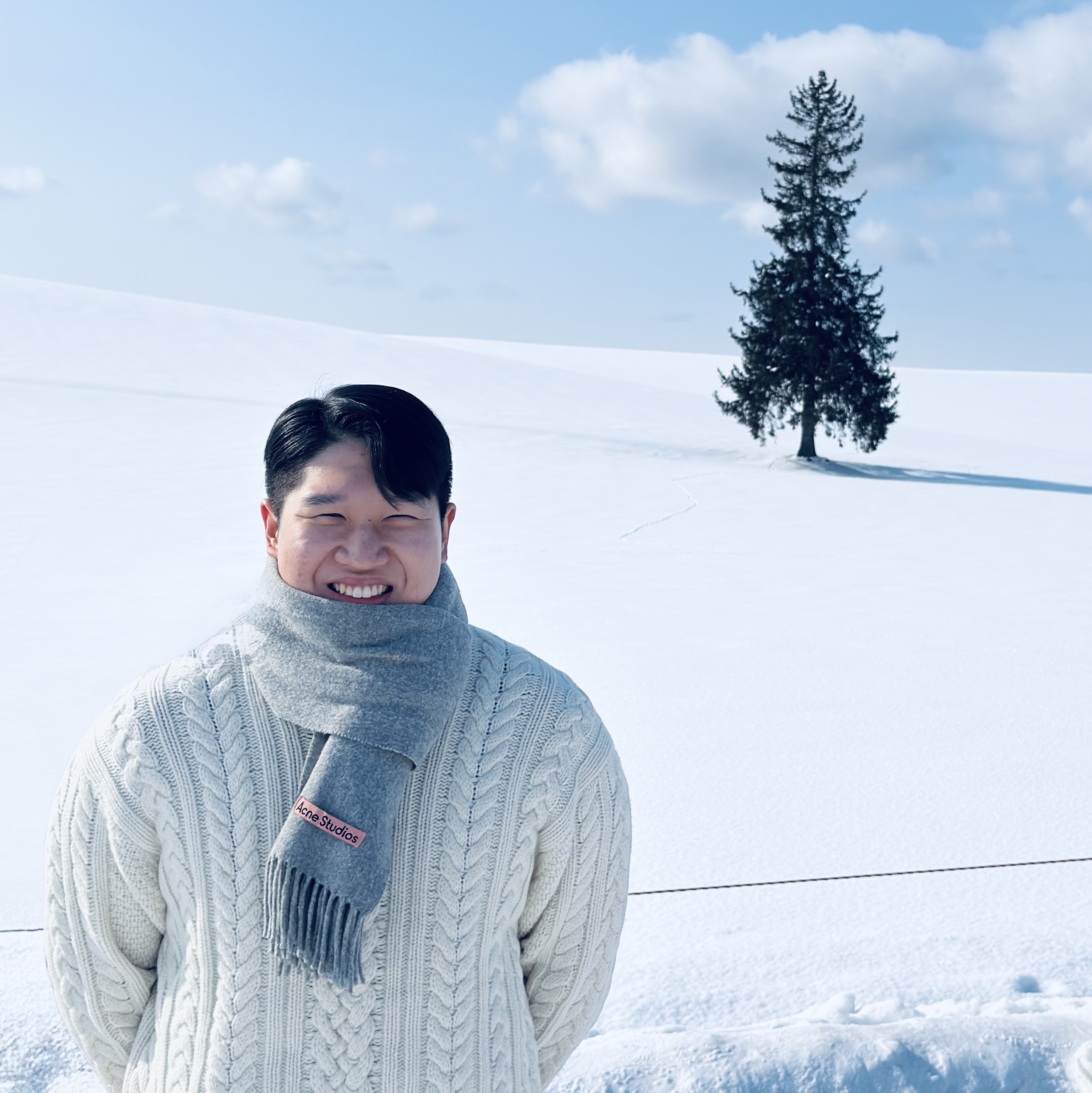 Supreme Applique Cable Knit Sweater Ivory - 23FW, Acne Studios Narrow Wool Fringe Muffler Light Grey Melange 착용 스타일