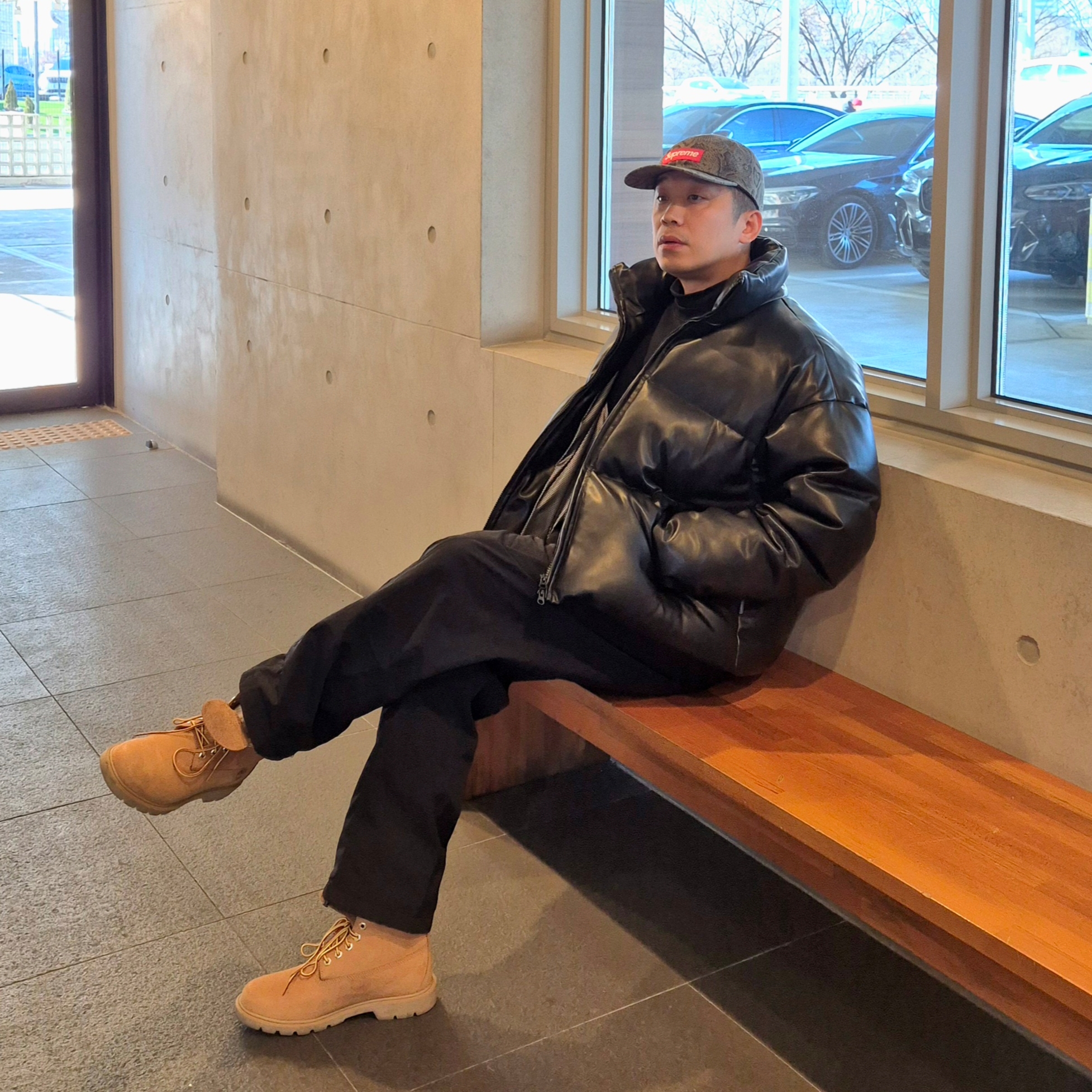 Timberland Premium 6 inch Waterproof Boot Wheat Nubuck - Wide, Supreme Washed Chino Twill Camp Cap Snake - 24SS 착용 스타일 - 4