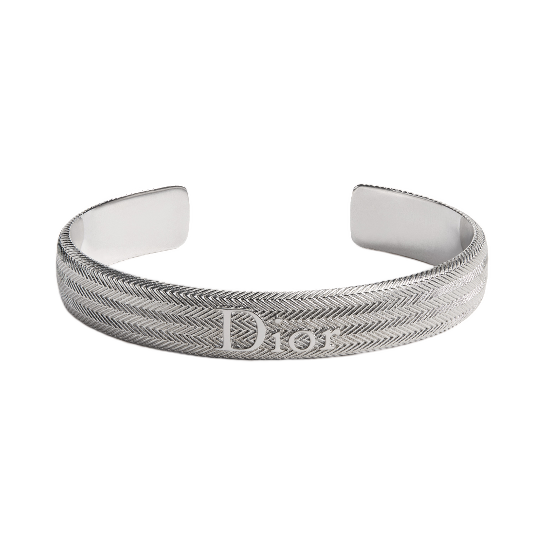 디올 기요세 뱅글 실버 피니쉬 브래스 실버(Dior Guilloche Bangle Silver Finish Brass Silver) - 1
