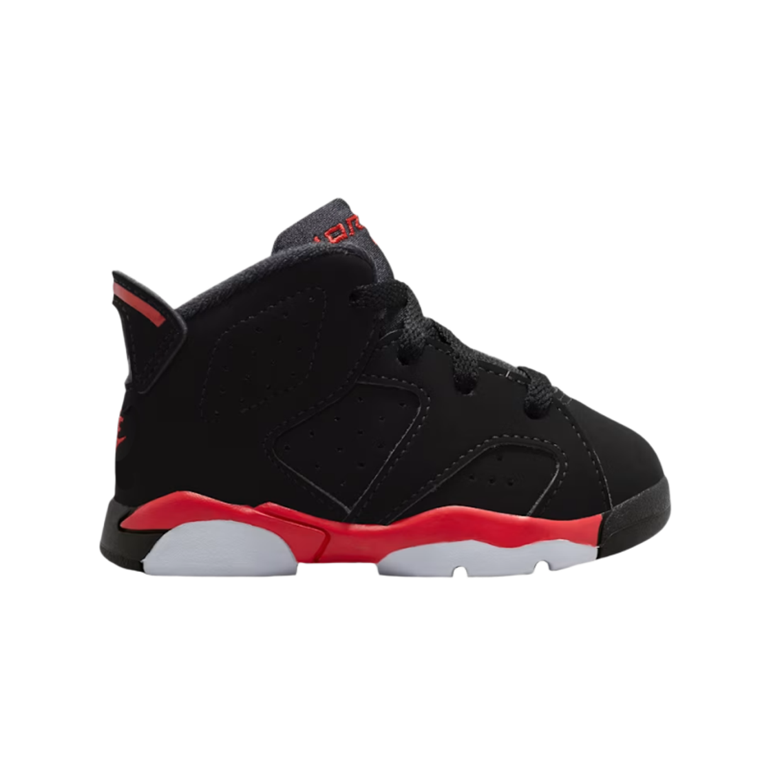 (TD) 조던 6 레트로 인프라레드 세일즈맨 블랙 앤 라이트 크림슨((TD) Jordan 6 Retro Infrared Salesman Black and Light Crimson) - 1