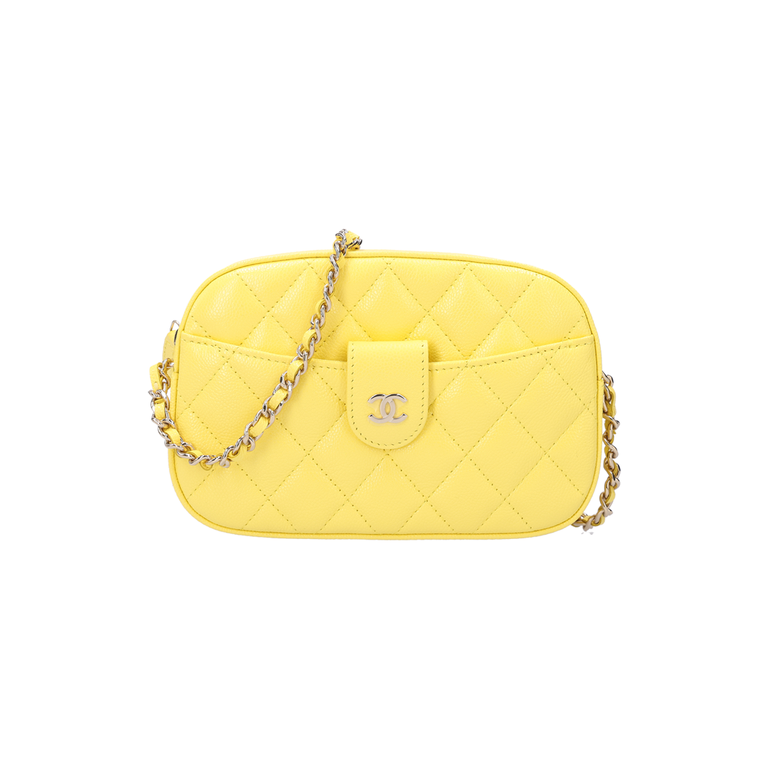 샤넬 AP3998 체인 카메라 백 그레인드 카프스킨 옐로우 금장(Chanel AP3998 Chain Camera Bag in Grained Calfskin Yellow with Gold Hardware) - 1