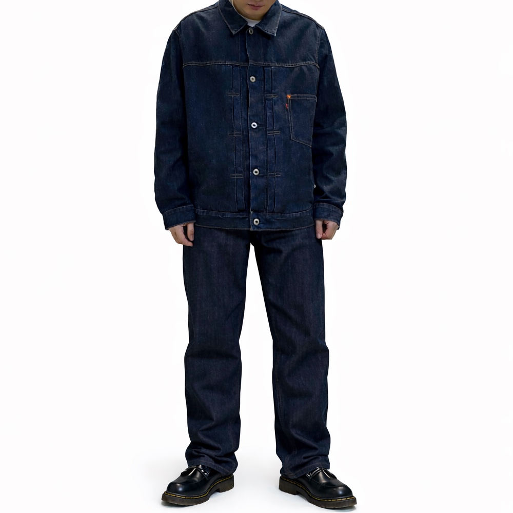 Levi's Type I Jacket Dark Indigo, Levi's LVC 1922 501 Jean Rigid 150th Anniversary Limited Edition 착용 스타일 - 1