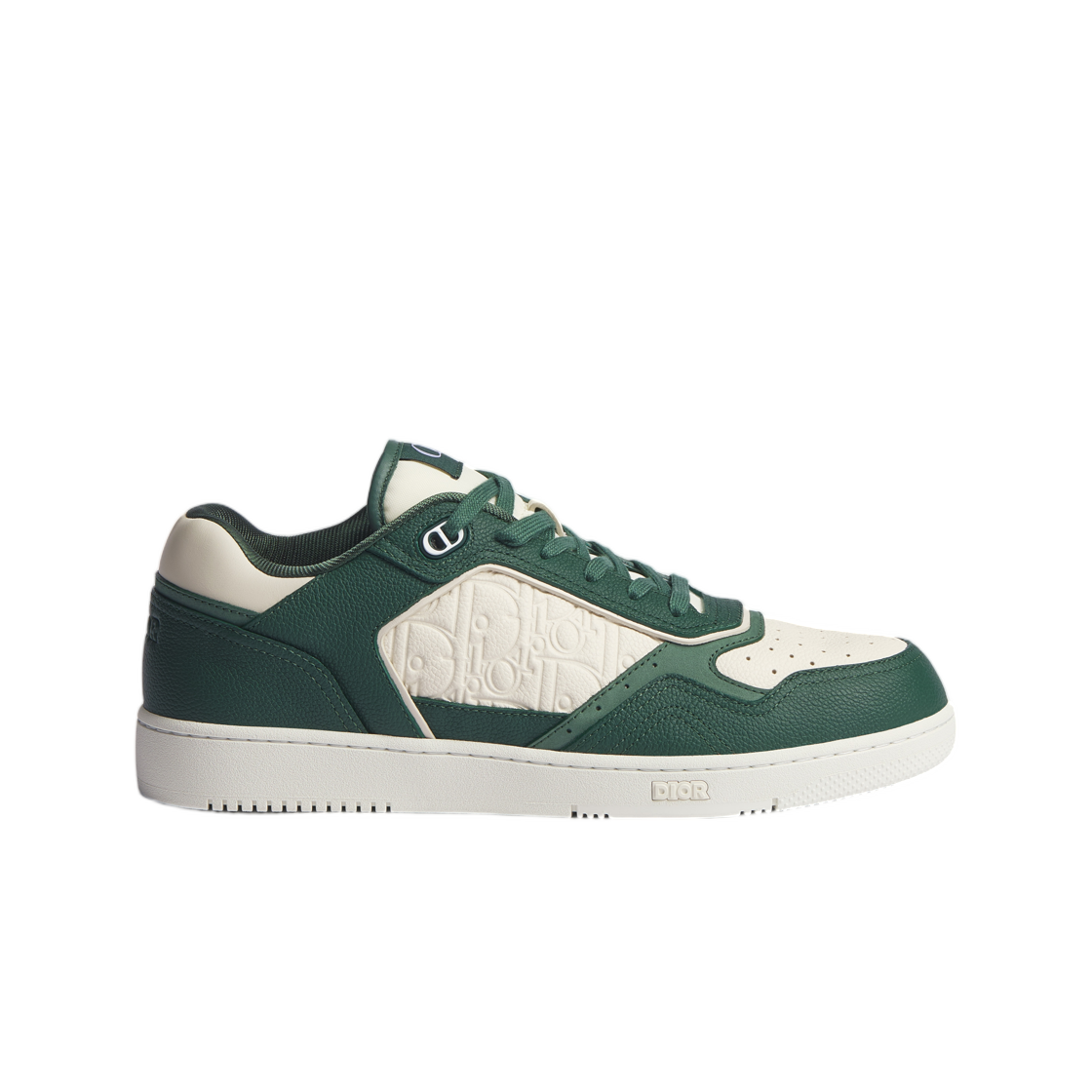 3SN272ZAY-H645 Dior B27 Uptown Low-Top Sneakers Grained Calfskin With Dior Gravity Leather Deep Green Cream