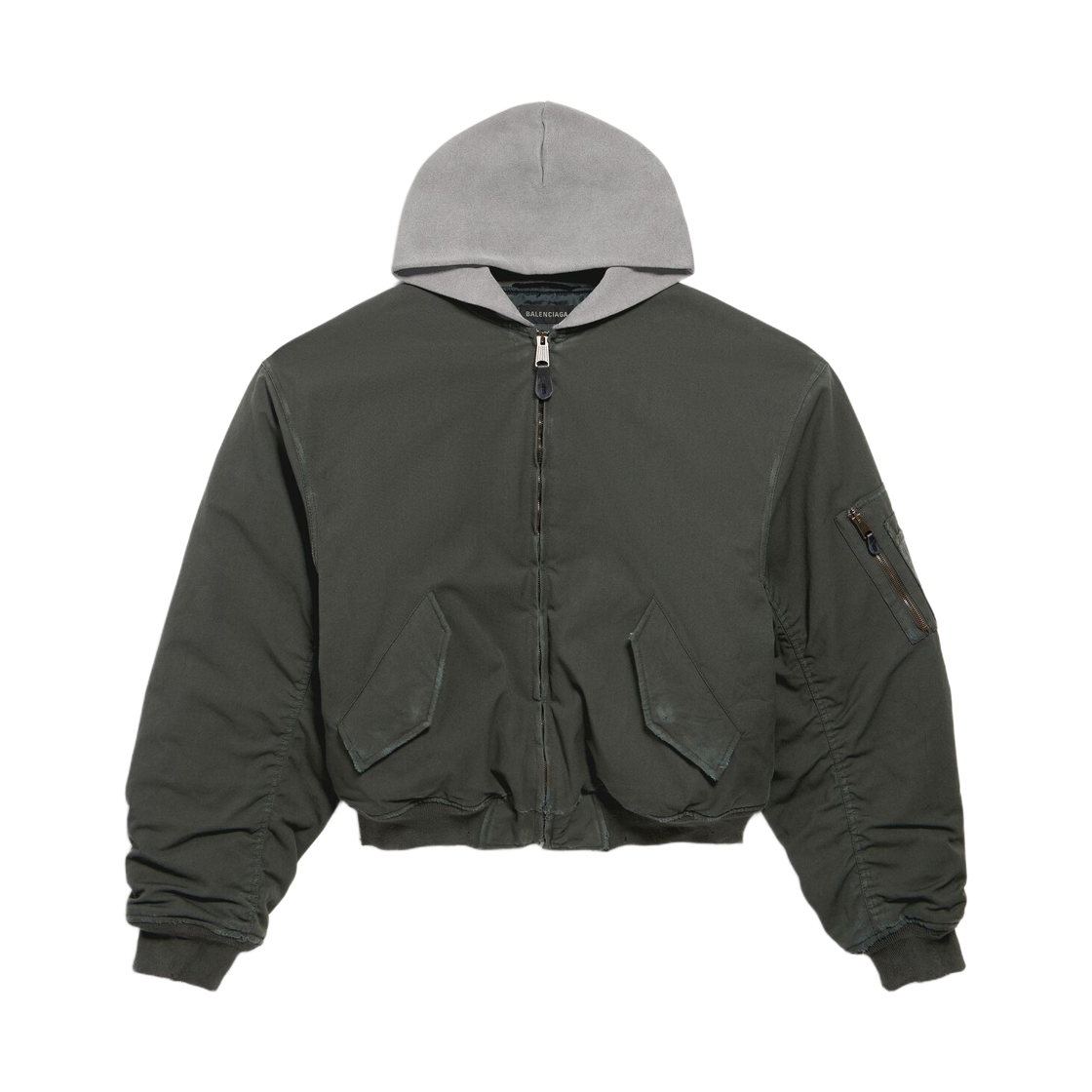 857699TTP101140 Balenciaga Hooded Standard Bomber Jacket Anthracite