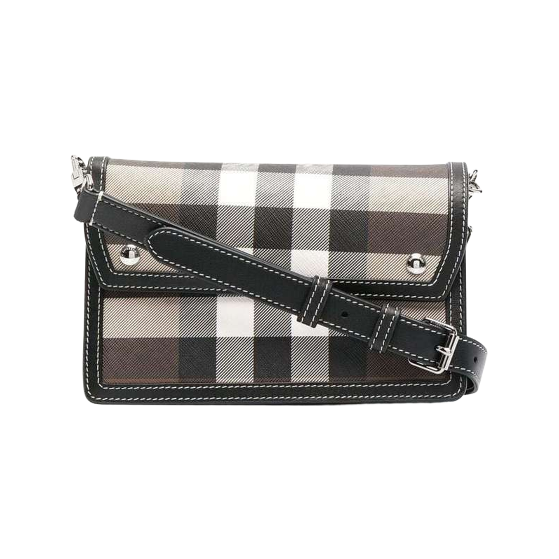 8039213 Burberry Check Canvas Crossbody Bag Brown