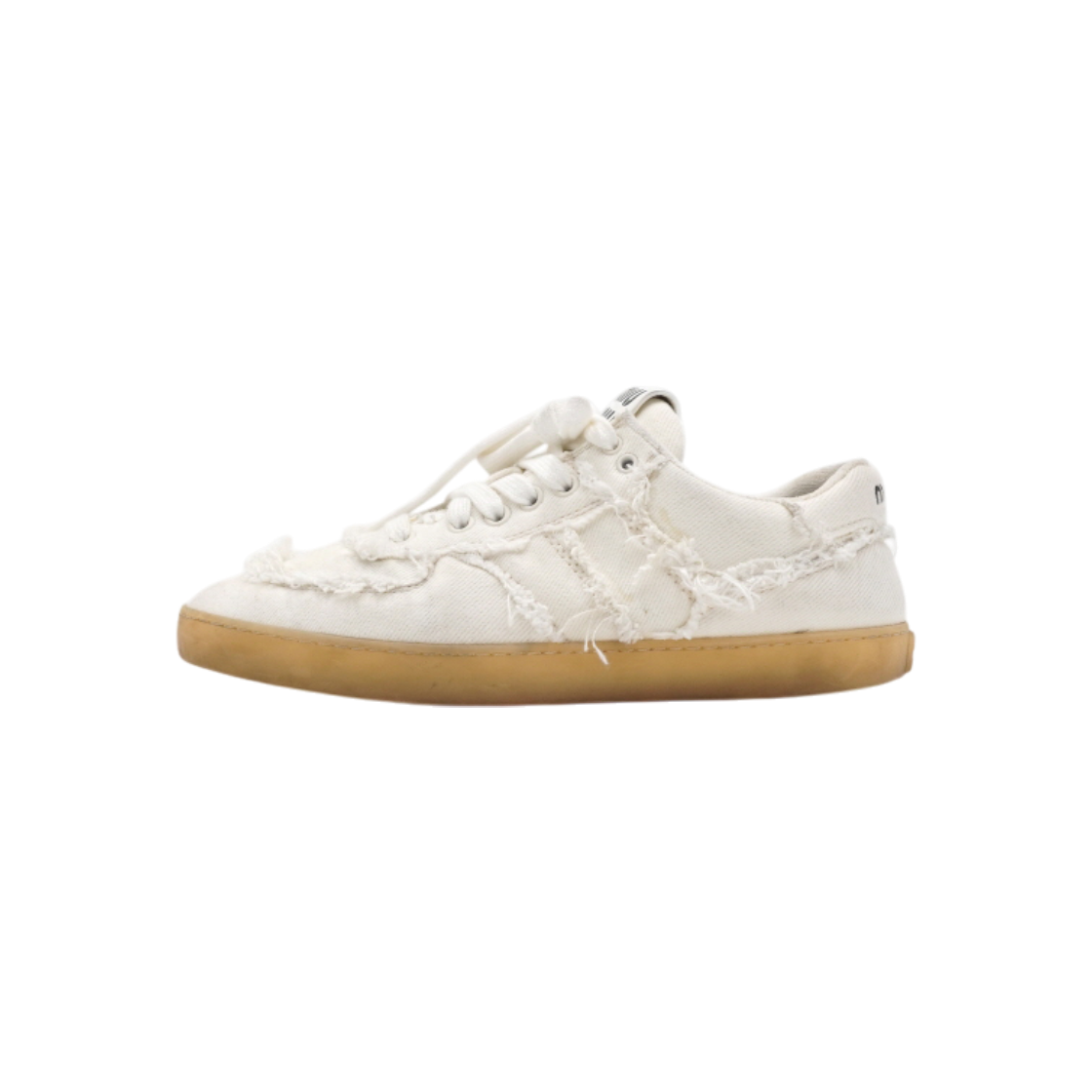 ITHOLQTIGQB7 Miu Miu Ivory Denim Women's Sneakers 5E325E