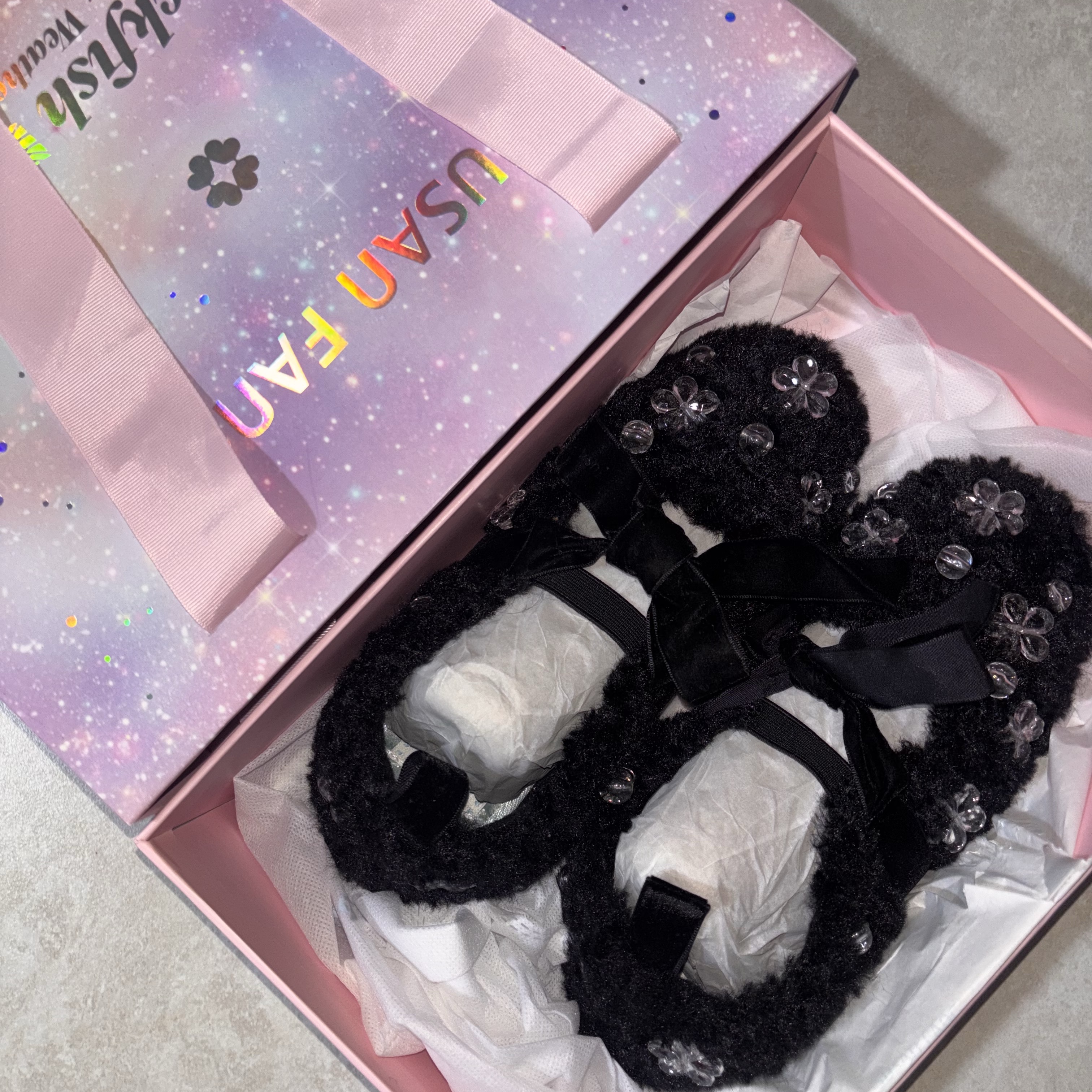 (W) Rockfishweatherwear x Susan Fang Furry Maryjanes Black 착용 스타일