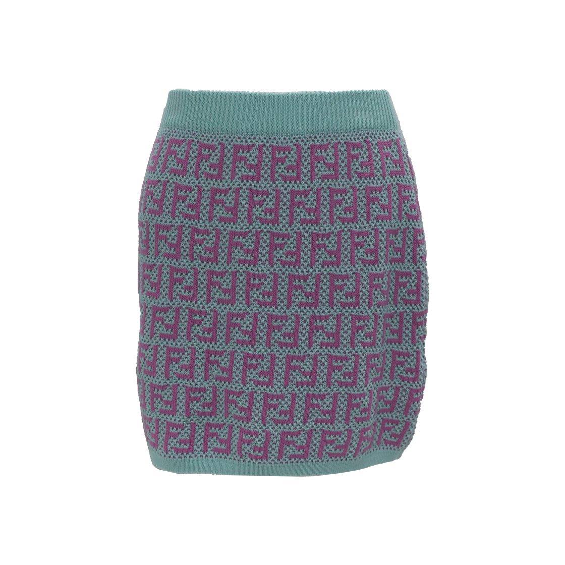 IT2DCFSCIULP Fendi JFG135 Kids' Knit Skirt in Cotton Cashmere Aqua