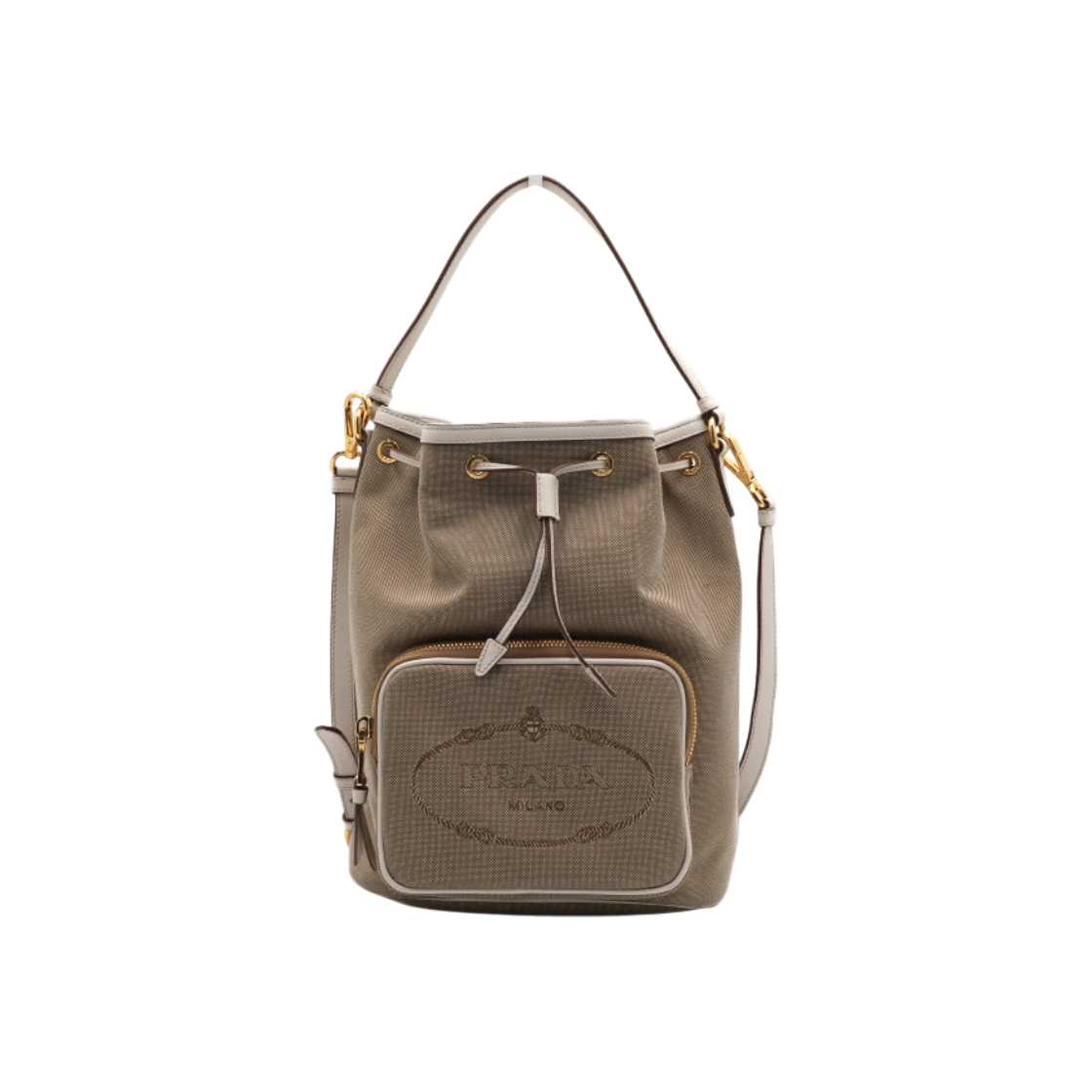 ITC5UOVJSD49 Prada Jacquard Bucket Tote & Shoulder Bag AA60582