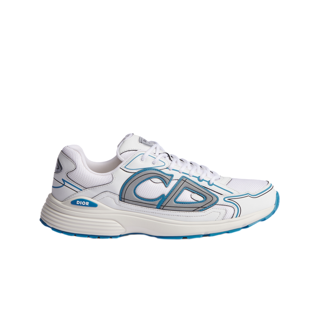 3SN279ZRD-H053 Dior B30 Countdown Sneakers Technical Mesh & Technical Fabric White Light Blue