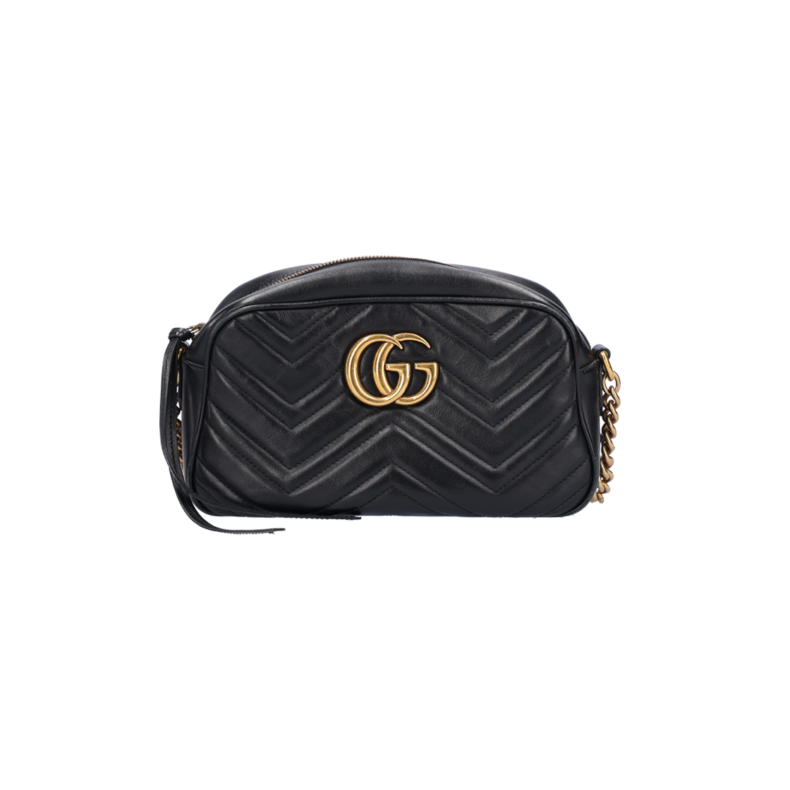 구찌 447632 GG 마몽 마틀라세 스몰 체인 숄더백 레더 블랙(Gucci 447632 GG Marmont Matelasse Small Chain Shoulder Bag - Black Leather) - 1