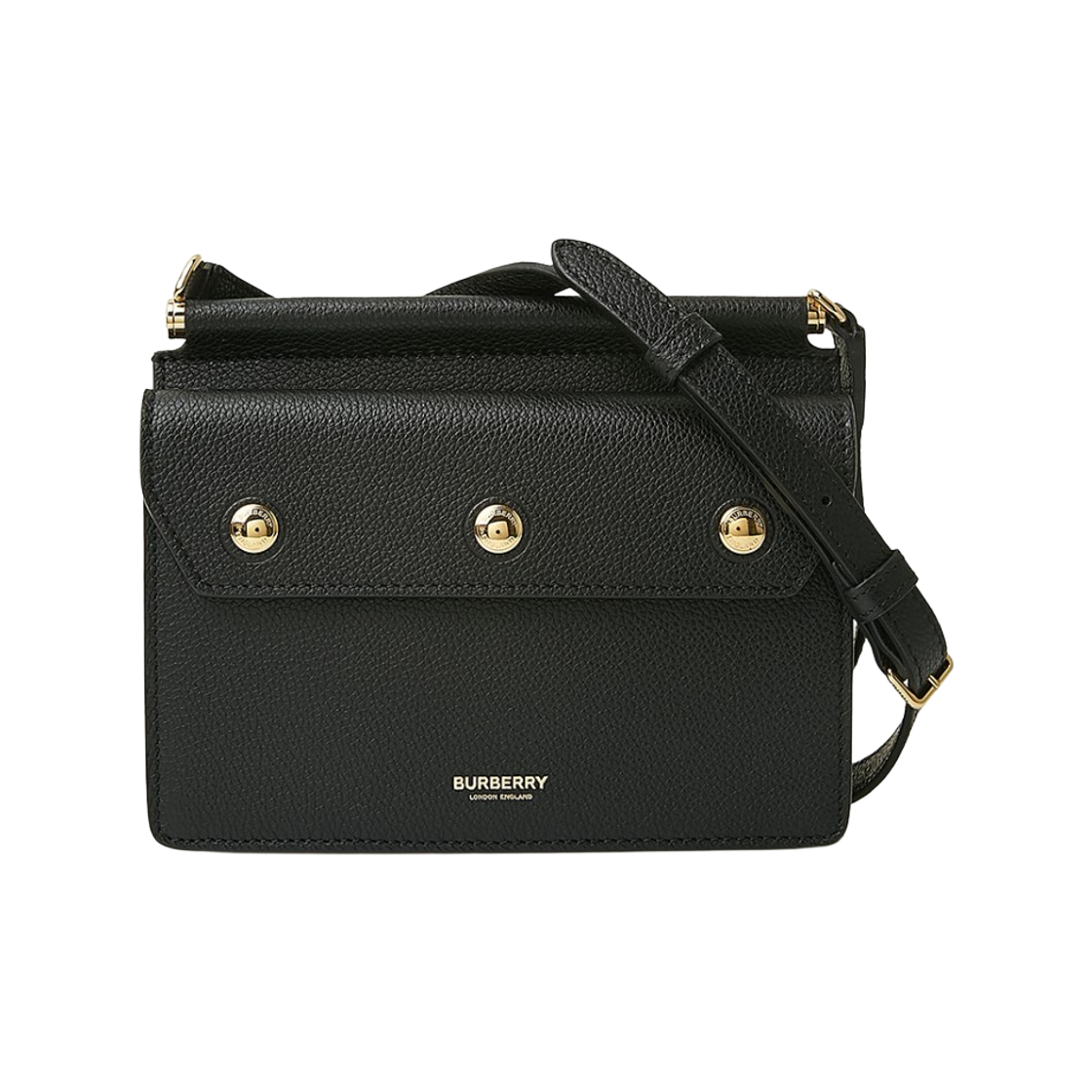 8014579 Burberry Mini Pocket Detail Leather Title Bag Black