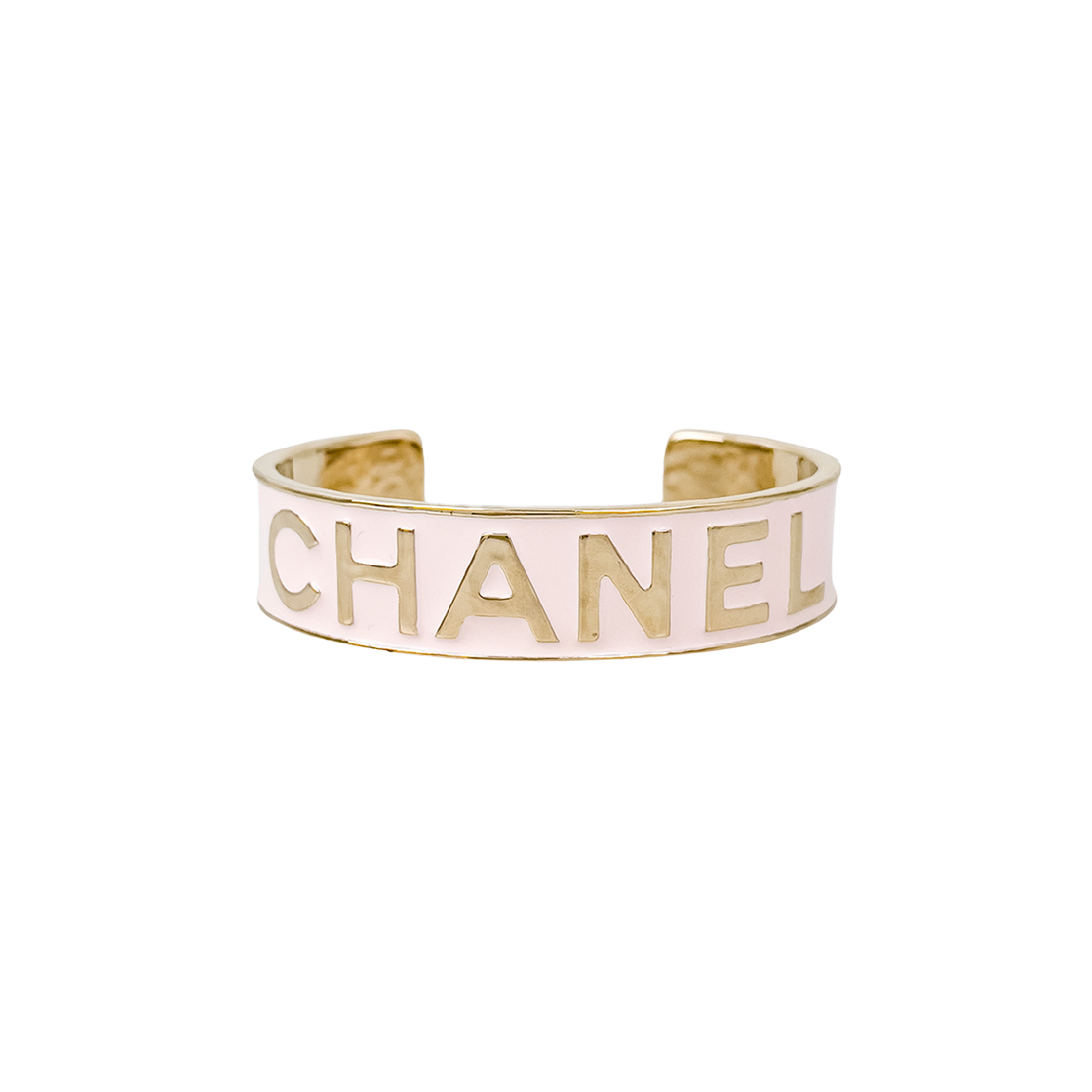 샤넬 레터링 커프 S 페일핑크 샴페인골드(5ET2228)(Chanel Lettering Cuff S - Pale Pink & Champagne Gold) - 1
