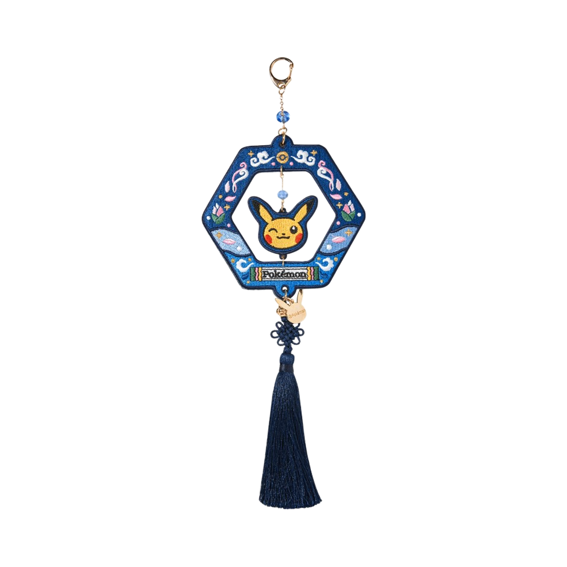 - Pokemon Store Korean Traditional Edition Embroidered Keyring Pikachu