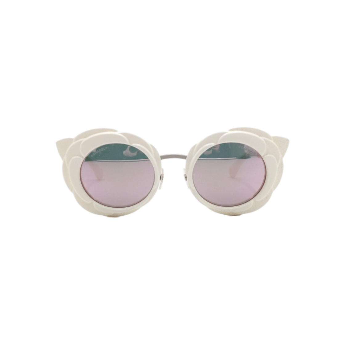 샤넬 71198 화이트 까멜리아 라운드 핑크 렌즈 여성 선글라스aa60543(Chanel 71198 White Camellia Round Pink Lens Women's Sunglasses) - 1