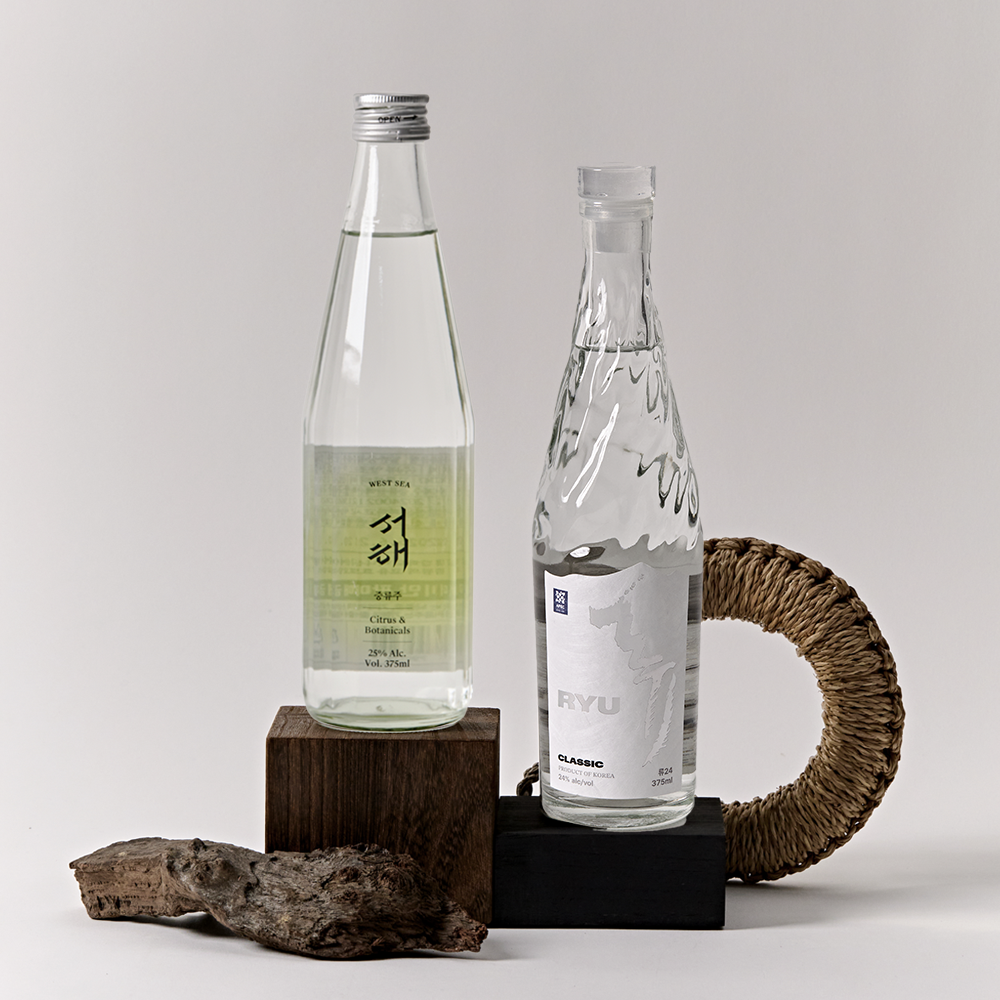 류 증류소 서해 375ml + 클래식 375ml + 스틸 잔 설 선물 패키지(RYU Distillery West Sea 375ml + Classic 375ml NEWYEAR Package) - 2
