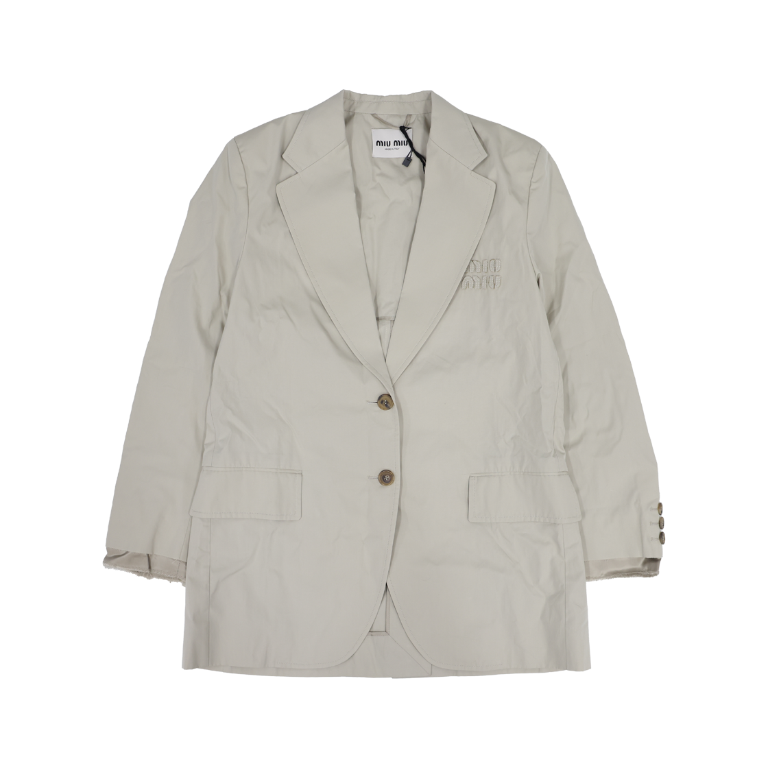ITMF7Q7URE5E Miu Miu MH1936 Layered Shirt Blazer Jacket - Light Beige