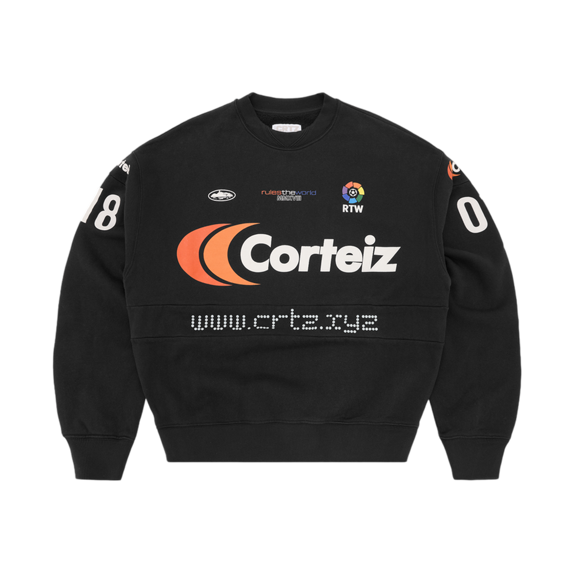 코르테이즈 스폰서 트레이닝 크루넥 블랙(Corteiz Sponsors Training Crewneck Black)