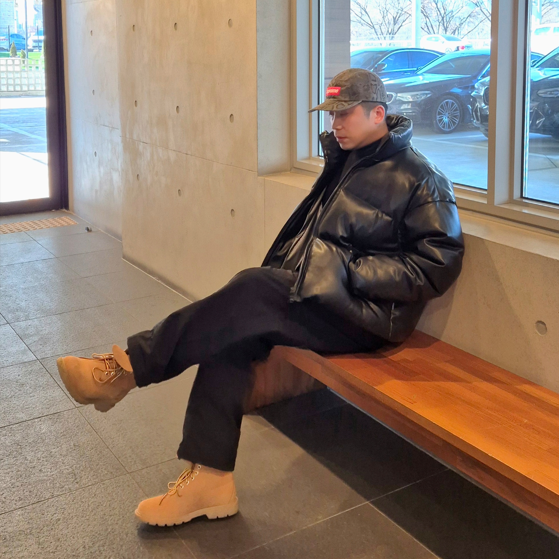 Timberland Premium 6 inch Waterproof Boot Wheat Nubuck - Wide, Supreme Washed Chino Twill Camp Cap Snake - 24SS 착용 스타일 - 1