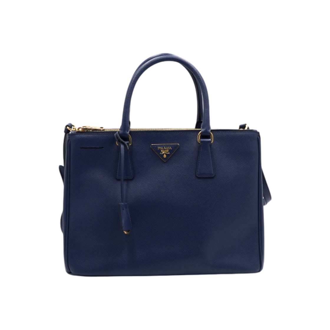 IT867WKGQ2MC Prada BN1874 Saffiano Lux Blue Double-Zip Tote & Shoulder Bag