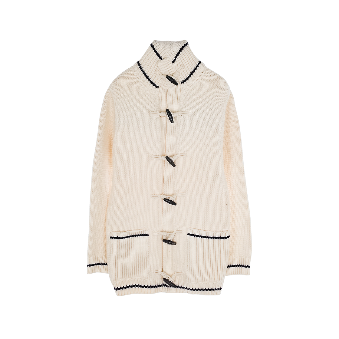 디올 22FW 니트 더플 코트 36 에크루/네이비(6ET0066)(Dior 22FW Knit Duffle Coat 36 Ecru/Navy (6ET0066))