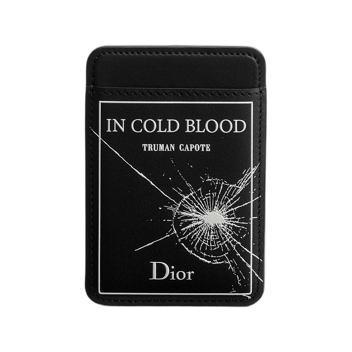 디올 마그네틱 카드 홀더 북 커버 엠보스 카프스킨 블랙 화이트(Dior Magnetic Card Holder Book Cover Embossed Calfskin Black White)