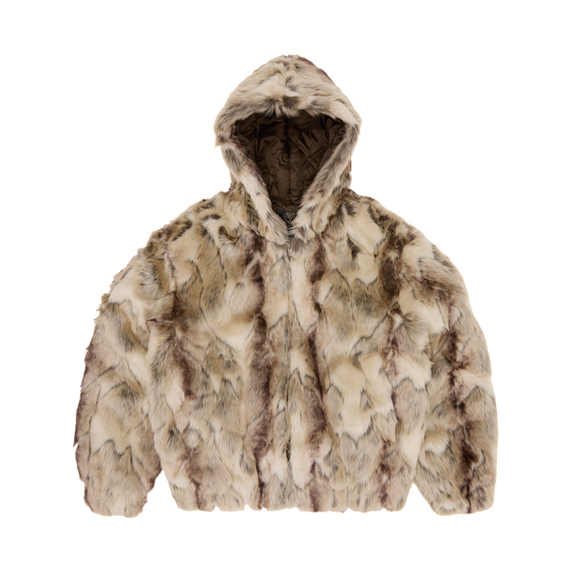 - Corteiz Pelt Hooded Fur Jacket Fawn