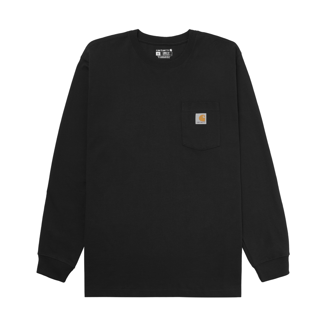 칼하트 루즈핏 헤비웨이트 레귤러 롱슬리브 포켓 티셔츠 블랙(Carhartt Loose Fit Heavyweight Regular Long Sleeve Pocket T-Shirt Black)