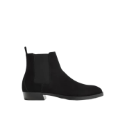 Zara Pointed Leather Chelsea Boots Black