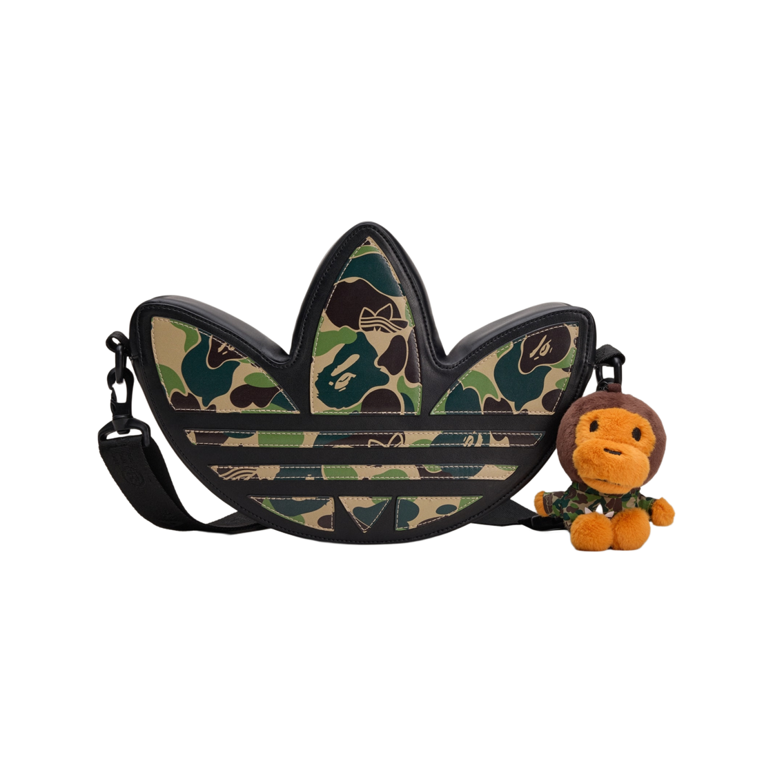 아디다스 x 베이프 트레포일 숄더백 블랙(Adidas x BAPE Trefoil Shoulder Bag Black)