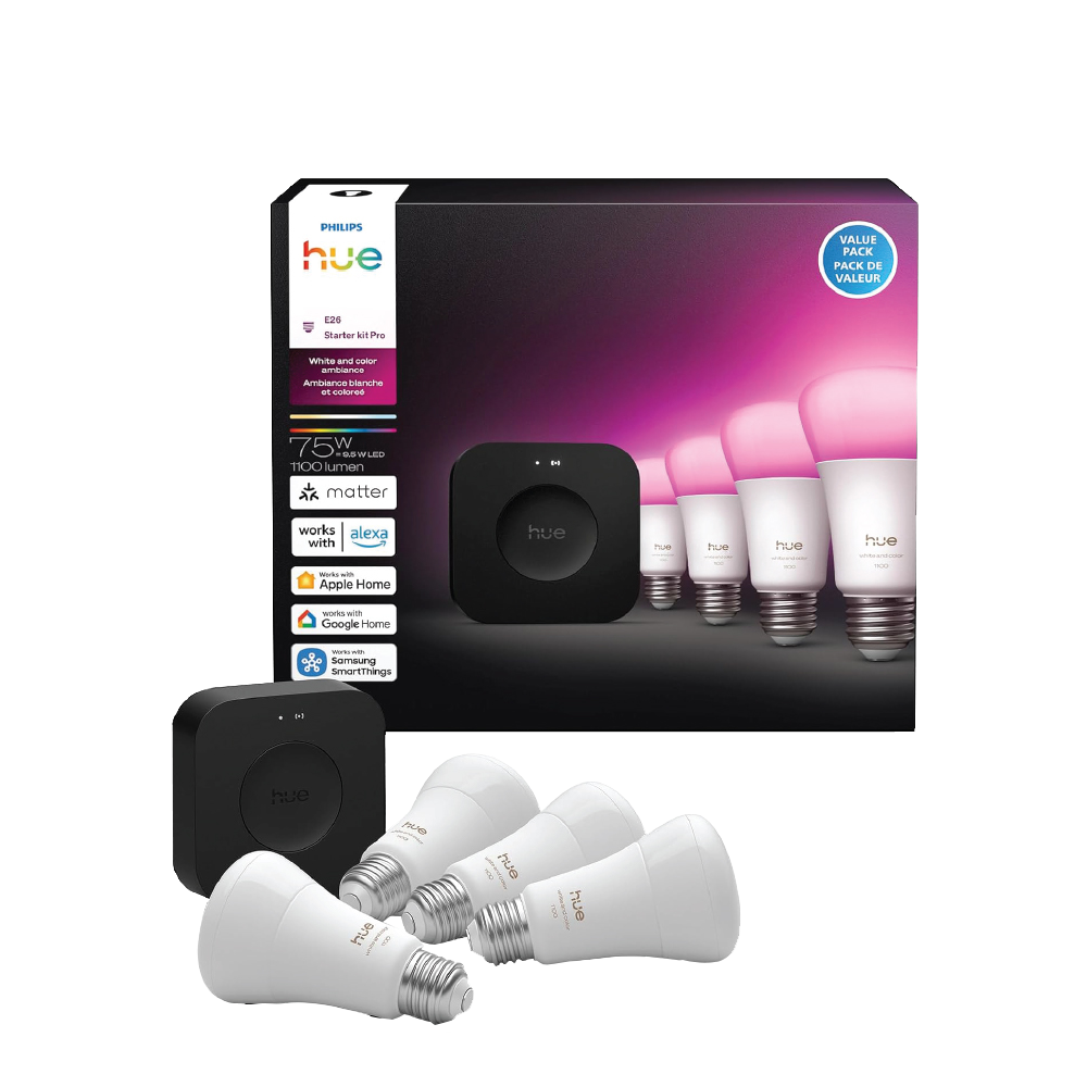 필립스 휴 컬러 앰비언스 브릿지 프로 스타터킷 1100 루멘(Philips Hue Color Ambiance Bridge Pro Starter Kit 1100 Lumens)