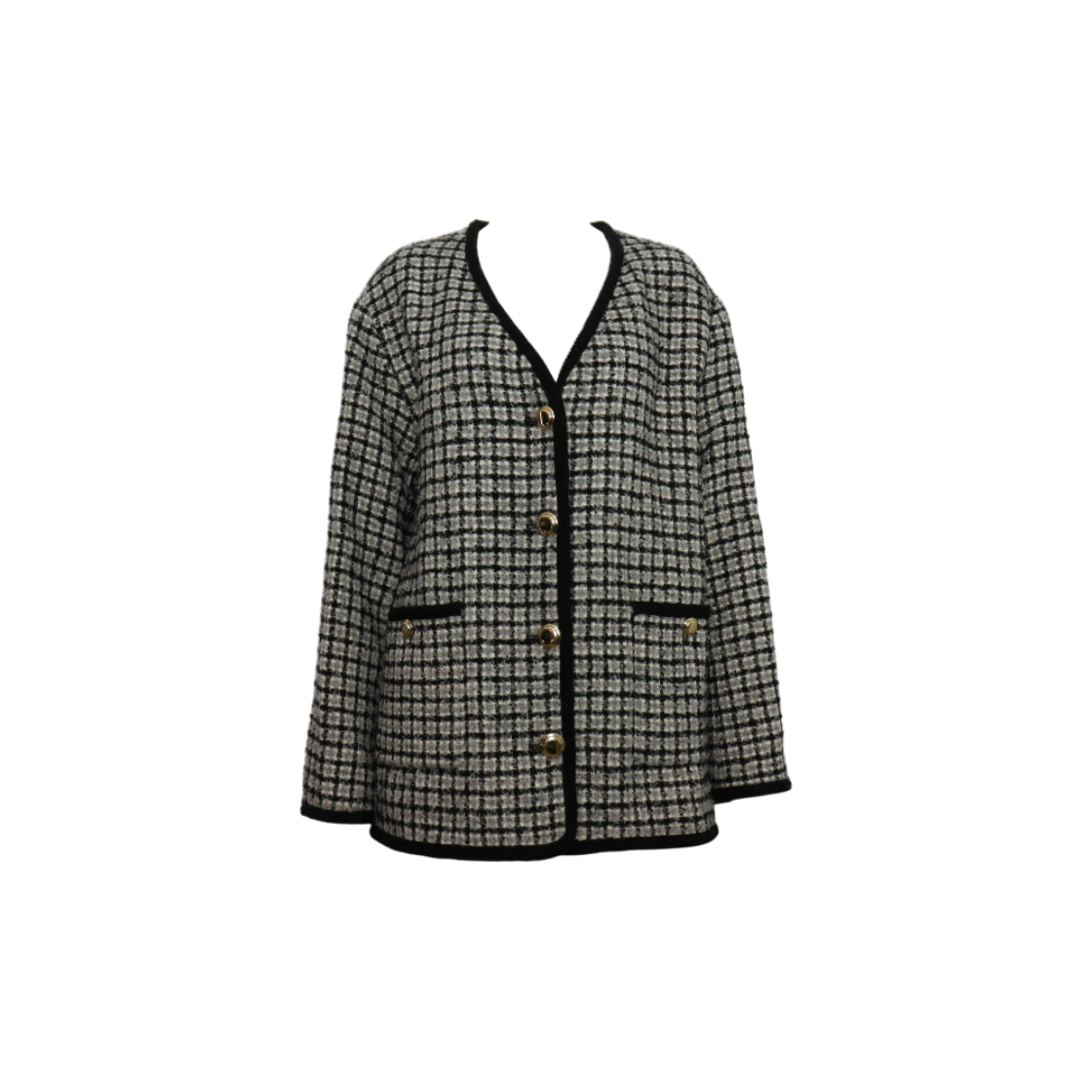 미우미우 MH1873 블랙 화이트 트위드 브레스티드 부클 여성 블레이저 자켓aa59915(Miu Miu MH1873 Black and White Tweed Double-Breasted Women's Blazer Jacket)