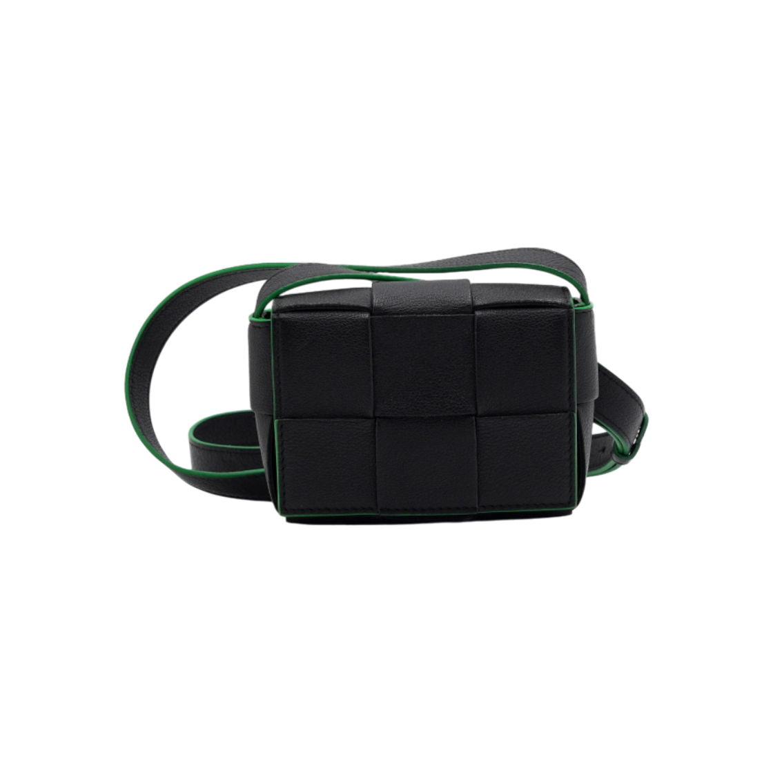 IT7JT7MBTLDK Bottega Veneta 666688 Mini Cassette Bag - Black & Green Two-Tone
