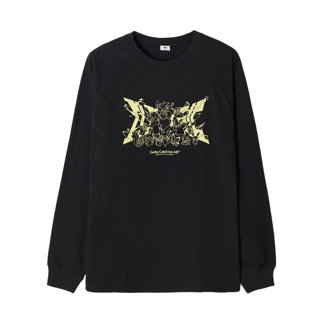 스파오 x 포켓몬 롱슬리브 티셔츠 블랙(Spao x Pokemon Long Sleeve T-Shirt Black) - 1