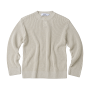 Knitted Cotton Henley Neck Waffle Knit Swiss