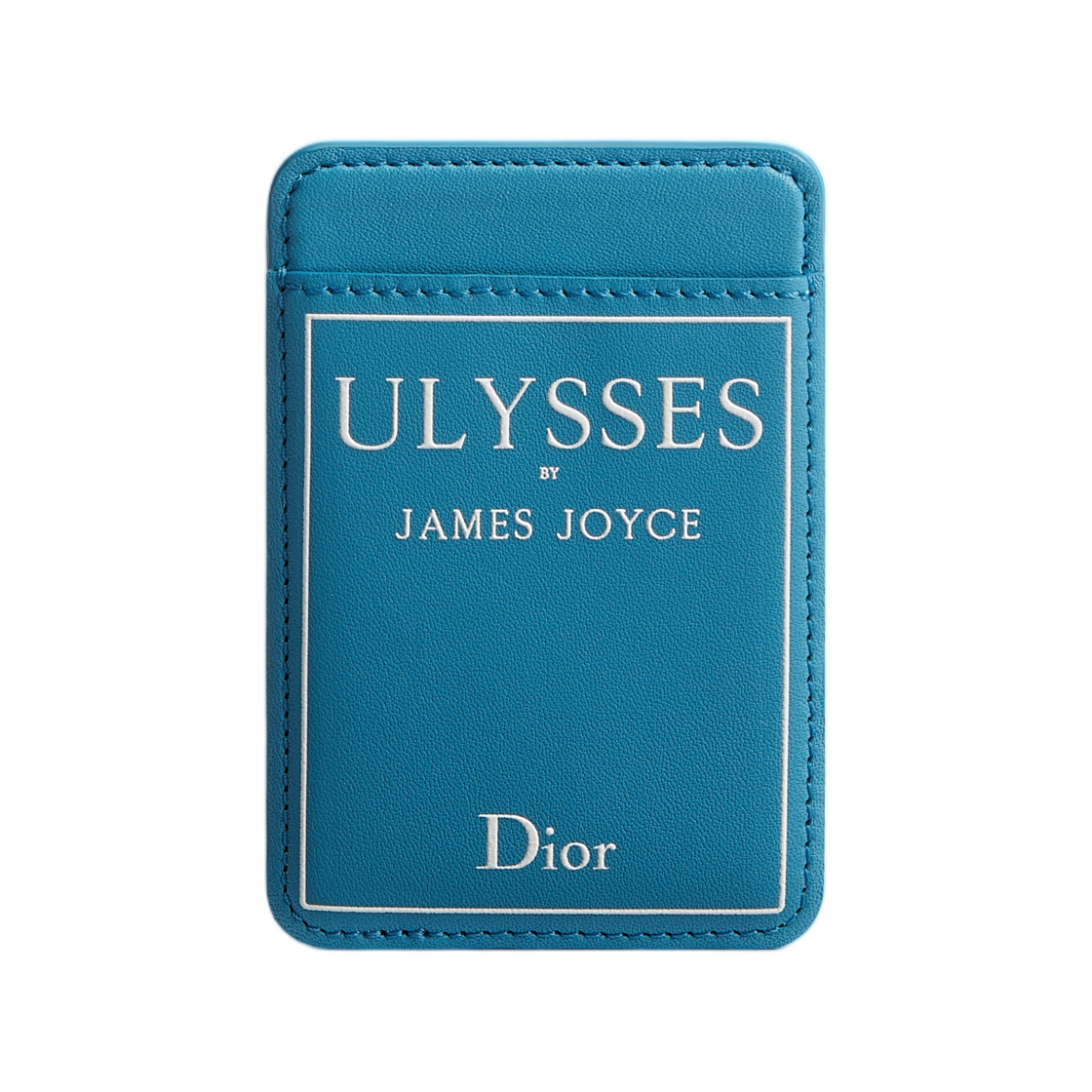 디올 마그네틱 카드 홀더 북 커버 엠보스 카프스킨 라이트 블루 화이트(Dior Magnetic Card Holder Book Cover Embossed Calfskin Light Blue White)