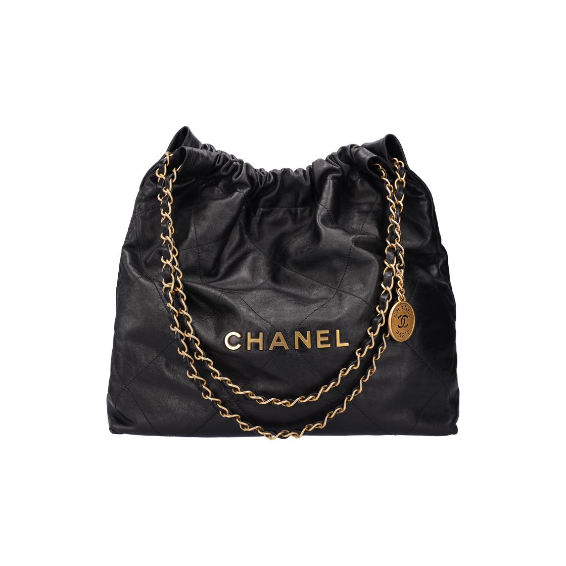 IT6MSHA7F2IG Chanel AS3261 Medium Handbag in Shiny Black Calfskin with Gold Hardware