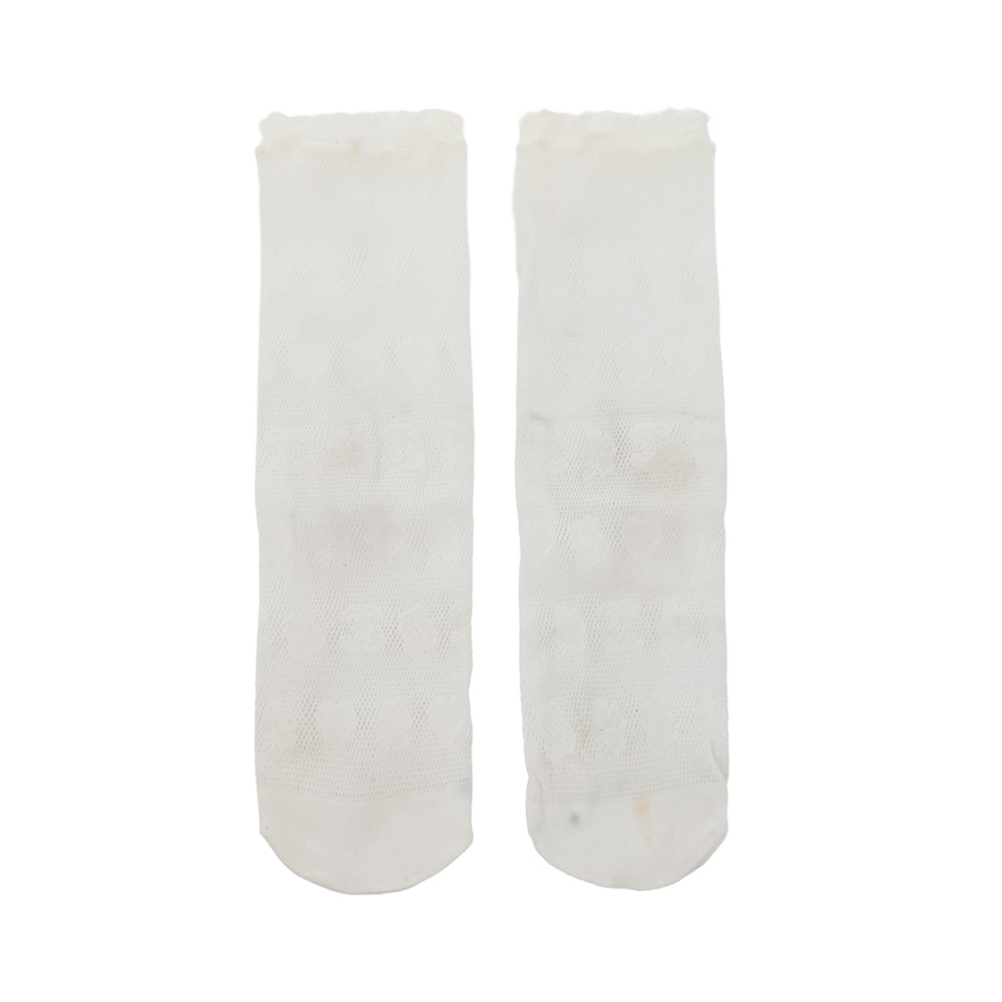 ITFGEA9GCCHS Chanel Heart Camellia Pattern Sheer Socks - White