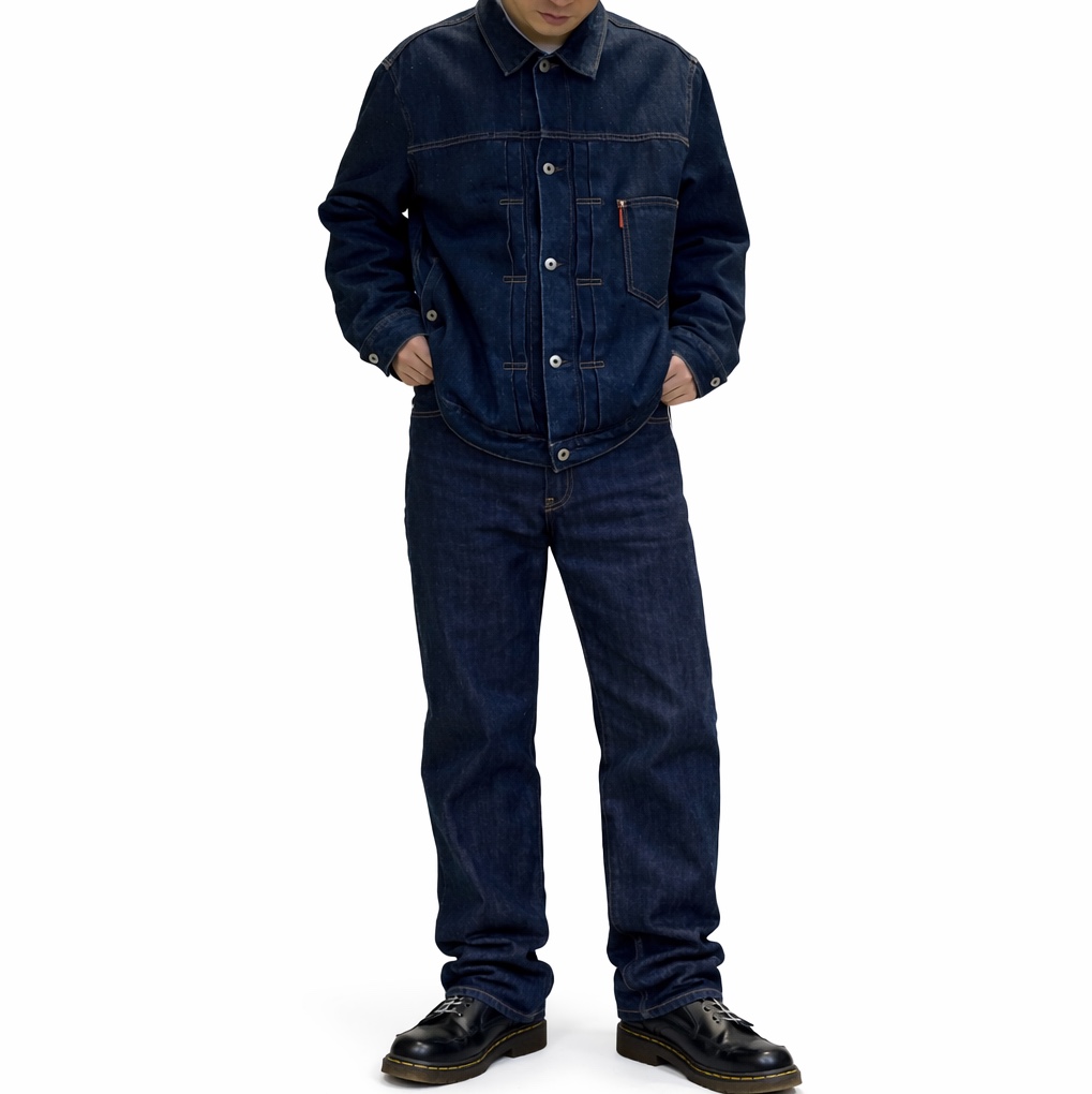 Levi's Type I Jacket Dark Indigo, Levi's LVC 1922 501 Jean Rigid 150th Anniversary Limited Edition 착용 스타일 - 2