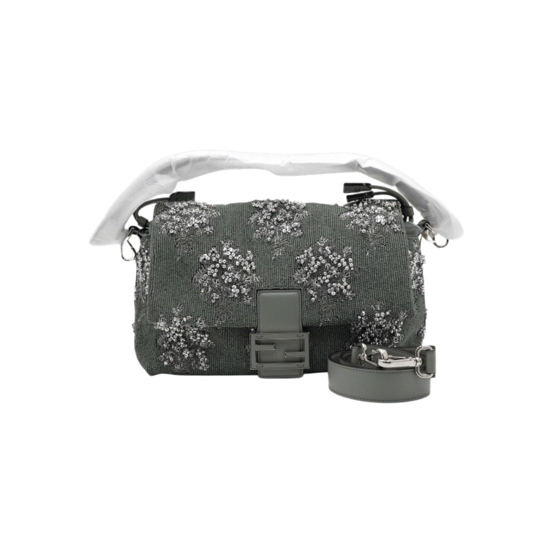 ITOK7JWNQKMH Fendi Micro Mamma Baguette Bag in Matcha Green - Medium Shoulder and Crossbody Bag